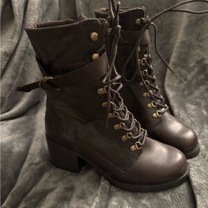 Harley Davidson Brown Leather Combat Boots